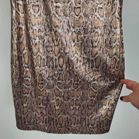 NWT L'AGENCE Auden Sequin Snake Print Bodycon Mini Dress Small - Picture 9 of 16
